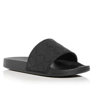 Vince Watley Eva Woven Slide Sandals Black 39 Size 9 Rubber Slides Woven